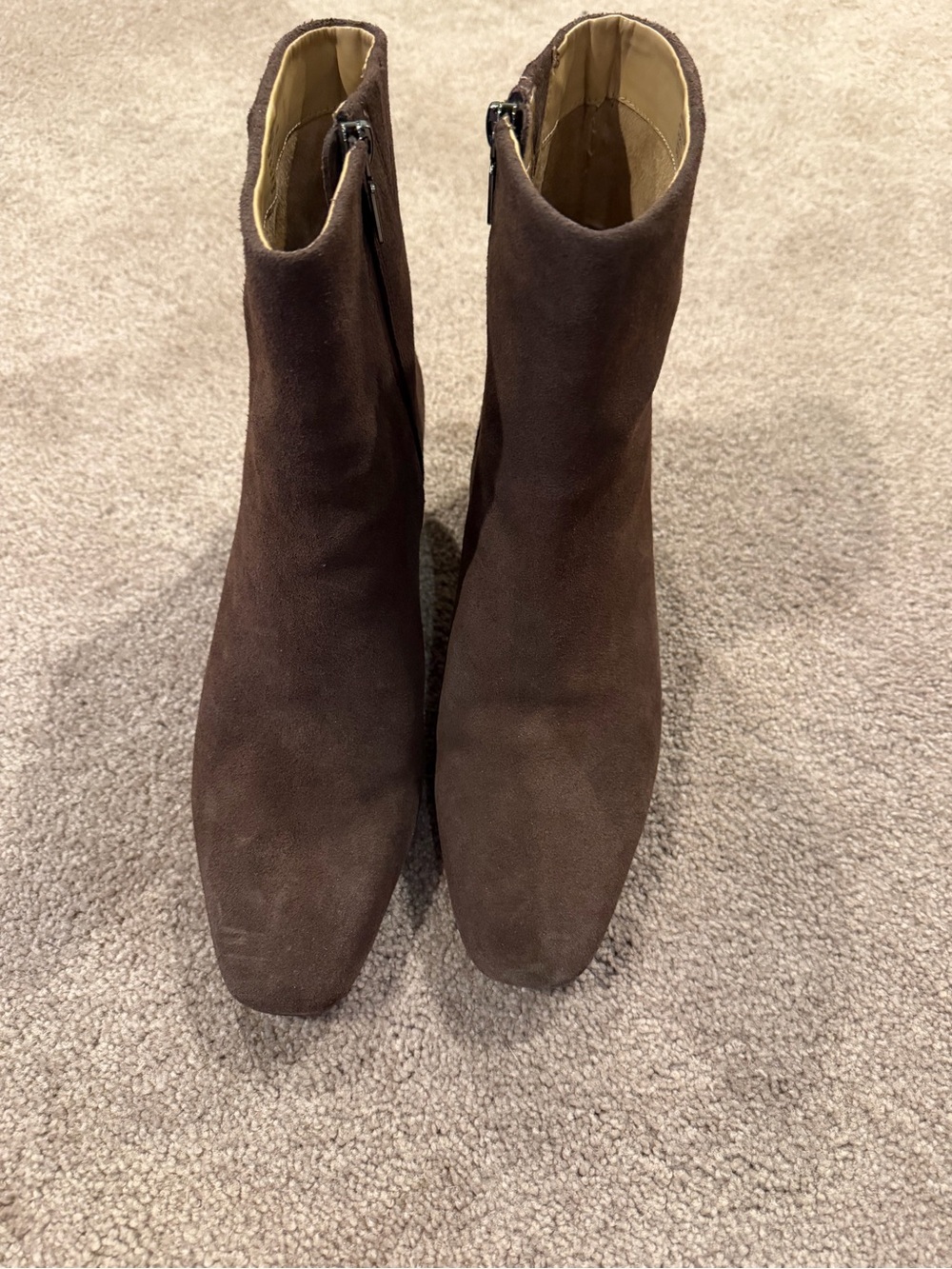 Blondo Waterproof Brown Micro Suede Ankle Boots Size 11M Low Heel